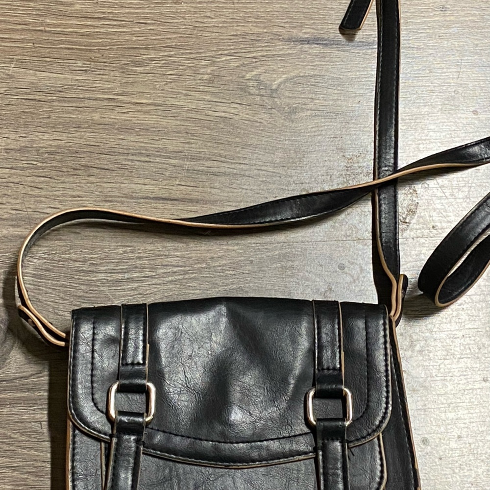 Black Leather Crossbody Bag